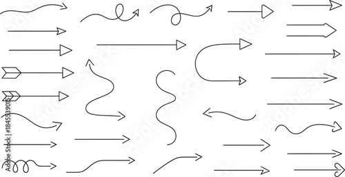 Collection of various arrows and directional symbols