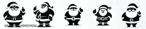 vector silhouette of santa claus giving thumbs up