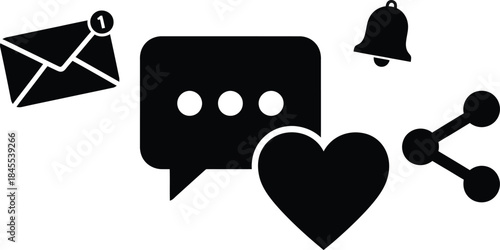 Social media and messaging icons
