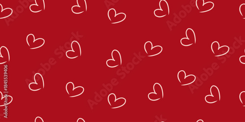 Valentine’s day seamless heart pattern. Romantic repeat background for wrapping paper, wallpaper, fabric, gift wrap
