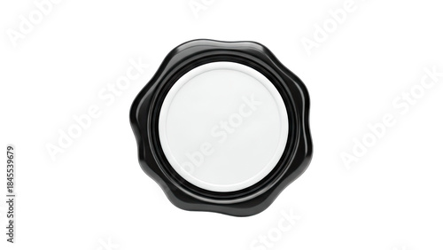 Black Wax Seal Isolated on White Background