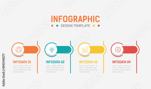 Four Step Infographic element design Vector template for presentation. process diagram and presentations step, workflow layout, banner, flow chart, info graphic vector illustration.