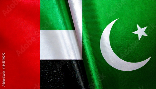 アラブ首長国連邦の国旗とパキスタンの国旗(United Arab Emirates flag & Pakistan flag.)
