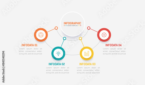 Four Step Infographic element design Vector template for presentation. process diagram and presentations step, workflow layout, banner, flow chart, info graphic vector illustration.