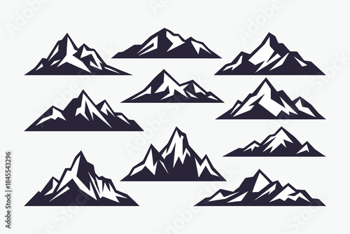 9 Epic Mountain Logos & Icons Vector Set for Adventure Branding