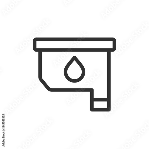 Ink cartridge, linear icon. Printer refill and printing supply. Line with editable stroke.