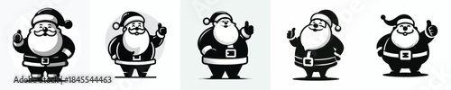 vector silhouette of santa claus giving thumbs up