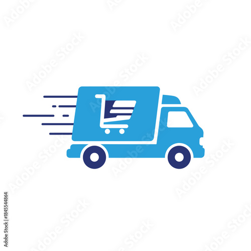 A police car vector illustration featuring an icon of a truck and ambulance for transportation and delivery service