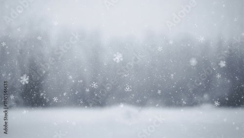 Wallpaper Mural Drifting snowflakes floating across snowy field, showing six-point flakes, treeline haze and bokeh Torontodigital.ca