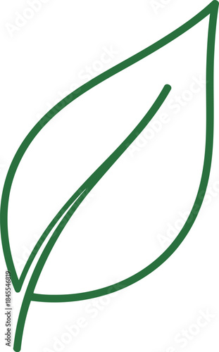 Simple Green Leaf Icon Representing Nature and Organic Products