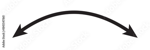 Horizontal long straight arrow signs. Black pointer, direction, position symbol and double arrow icon isolated on white background. Vector Illustration