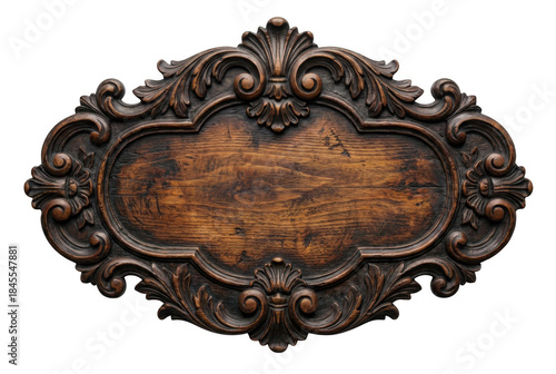 Ornate Wooden Sign Frame – Fantasy UI Element