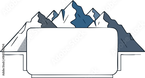 Majestic Mountains Framed by a Decorative Border A Nature-Inspired Design Element