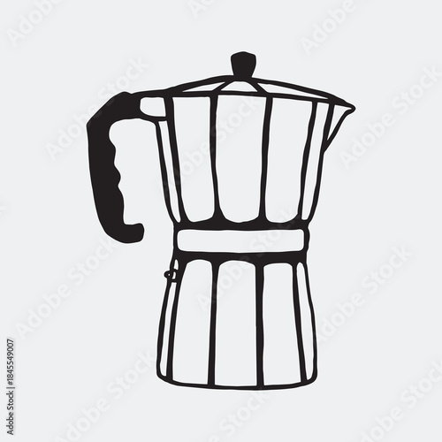 Coffee maker doodle hand drawing illustration