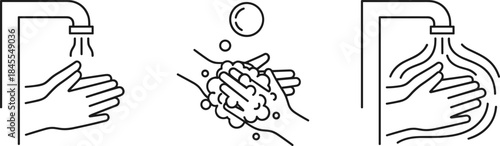 Line Icon Set Representing Error Management, Data Security, Problem Solving, and Digital Protection, Featuring Warning Signs, Shield, Handshake, Crossed Documents, and a 404 Page.