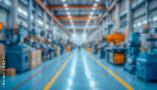 Industrial Manufacturing Warehouse with Equipment and Machinery View