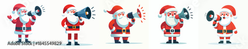 vector santa claus holding megaphone