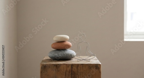 Emotional balance concept with simple forms.