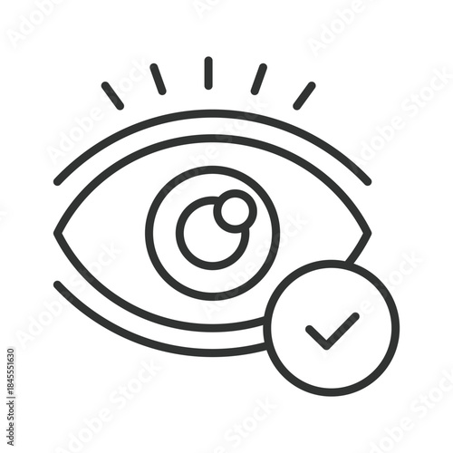 Eye contact icon in line design. eye contact, attention, focus, perception, communication, vision, interaction on white background vector. eye contact editable stroke icon