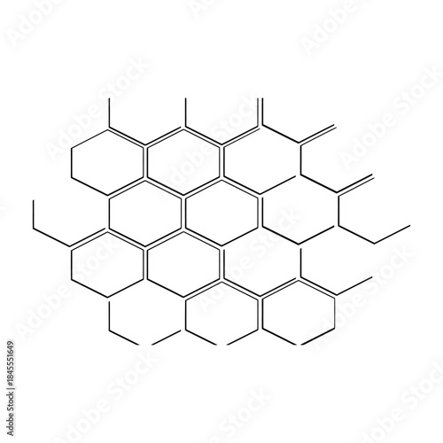 Geometric 3d hexagonal grid pattern with a seamless honeycomb structure technology background vector illustration