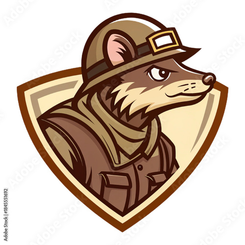 Vector Logo of Tunnel Rat Soldier, Brown and Beige Esport Emblem