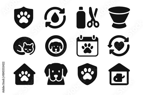 Icons vector care protected inside hydration support cycle pet icon balanced effects