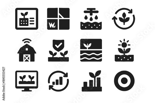 Agriculture alignment vector sterile icons balance icon tile smart negative no cells