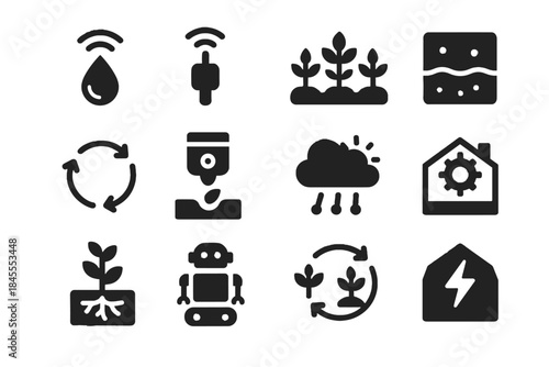 Greenhouse negative agriculture corners vector smart equal no icons maturity icon