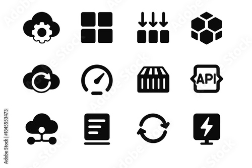Service no background uptime flat devops sterile icons spacing vector cloud icon