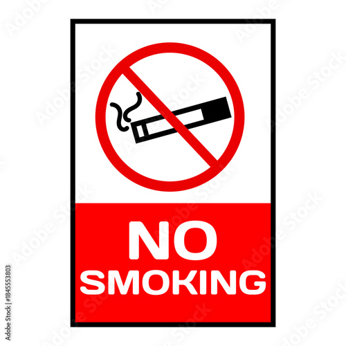 
Prohibition smoking symbol indicating restricted smoking. Cigarette ban sign. 
