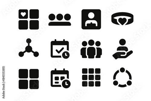 Cue set invisible flat no tile vector availability icon volunteer support