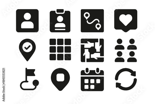 Icon white no minimal consistent balanced volunteer icons badge alignment app vector