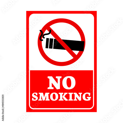 
Prohibition smoking symbol indicating restricted smoking. Cigarette ban sign. 
