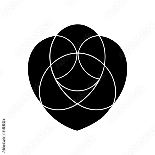Shield Shape Formed Using Layered Circular Elements Creating Modern Abstract Harmony Line Art Vector illustration