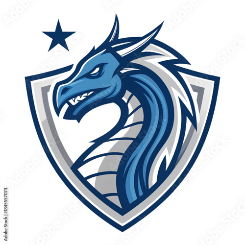 Wallpaper Mural Flat Vector Mascot Logo of Star Serpent, Blue and Silver Esport Crest Torontodigital.ca