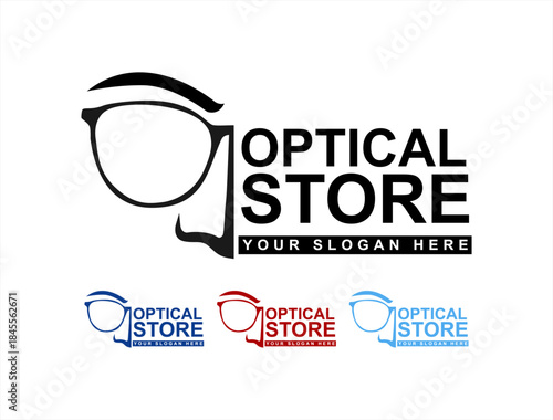optician store logo abstract eye glasses vector illustration