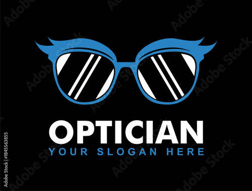 optician store logo abstract eye glasses vector illustration