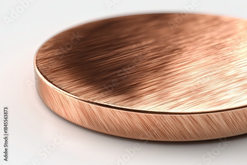 Metallic Circle Surface: A close-up view of a circular, metallic surface, the texture creates a play of light, reflecting subtle variations of light. 