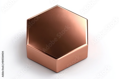 Copper Hexagon: A geometric copper hexagon with clean lines and polished surfaces, embodying modern design and elegance.