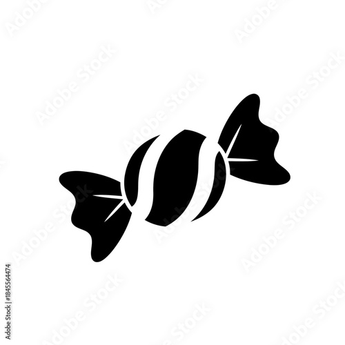 Simple Wrapped Candy Delight Silhouette Icon Design Element