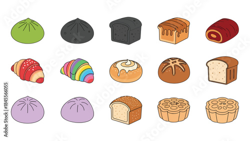 Chocolate Easter Eggs Vector Set with Sweet Dessert and Bakery Style Illustration