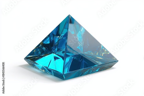 Shining Pyramid of Aqua: Capturing the beauty of a brilliant pyramid crystal with its multifaceted surfaces and vibrant aqua hue. 