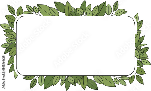 Leafy Frame A Lush Green Border for Invitations and Announcements with Botanical Flair