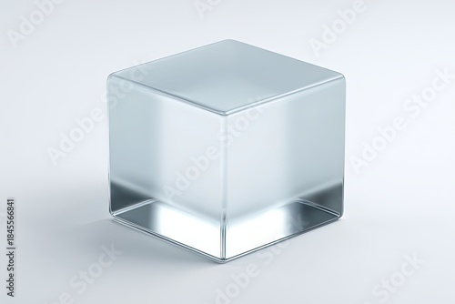 Lucid Cube of Clarity: A translucent, minimalist cube sits elegantly, its clean lines and subtle reflections creating an atmosphere of sophistication and focus.