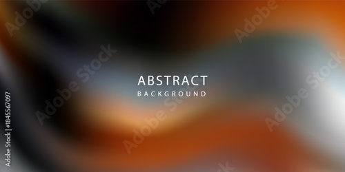 Modern abstract fluid background with smooth flowing curves in black, gray, and orange tones. Ideal for creative, tech, or gaming visuals.