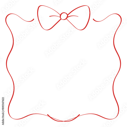 Hand drawn circle frames with bow and ribbon. Vintage coquette borders, round frames for wedding invitation, birthday card, menu design, party.