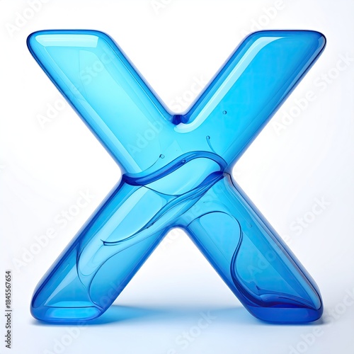 A translucent, glassy blue 