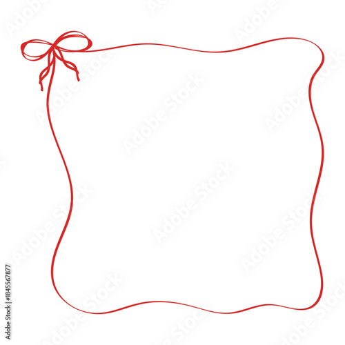 Hand drawn circle frames with bow and ribbon. Vintage coquette borders, round frames for wedding invitation, birthday card, menu design, party.