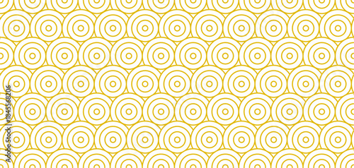 Concentric gold circles seamless geometric pattern, modern minimalistic abstract design background decoration