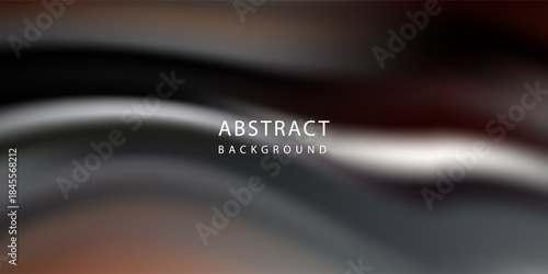 Modern abstract fluid background with smooth flowing curves in black, gray, and orange tones. Ideal for creative, tech, or gaming visuals.